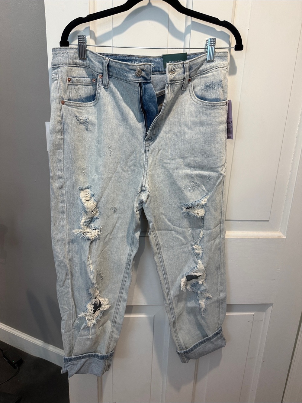 wild fable Light Blue Distressed Boyfriend Jeans